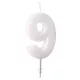 Fehér White csillámos gyertya 9-es 6,5 cm