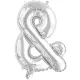 Ezüst Silver & betű fólia lufi, 46 cm