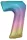Színes Pastel Rainbow óriás szám fólia lufi 7-es, 83 cm