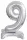 Ezüst Silver mini 9-es szám fólia lufi talppal 38 cm