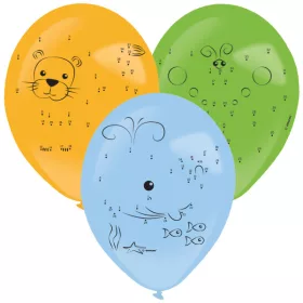  Számösszekötős Animals léggömb, lufi 3 db-os tollal 14 inch (35,5 cm)