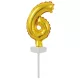 Arany Gold 6-os szám fólia lufi tortára 13 cm