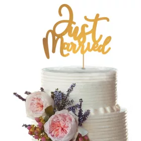 Esküvő Just Married torta dekoráció