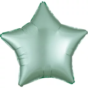 Zöld Silk Lustre Mint csillag fólia lufi 48 cm
