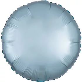 Kék Silk Lustre Pastel kör fólia lufi 43 cm