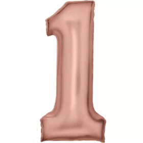 Rózsaszín Silk Lustre 1-es szám fólia lufi 82 cm