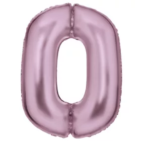 Rózsaszín Lustre Pastel Pink 0-ás szám fólia lufi 86 cm