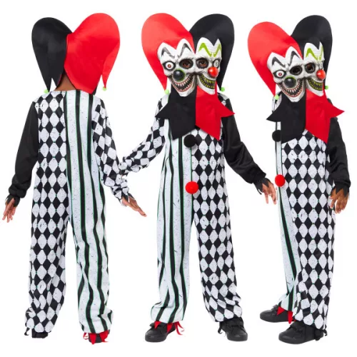 Kétfejű udvari bohóc Scary jelmez 6-8 év