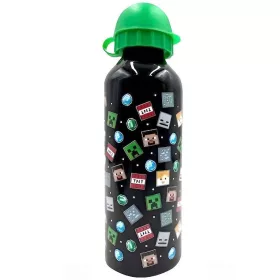 Minecraft Black alumínium kulacs ivókupakkal 500 ml