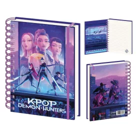   K-pop Démonvadászok World Tour spirál notesz, vonalas füzet A5