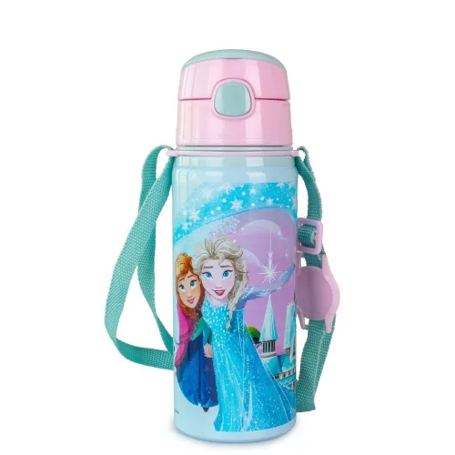 Disney Jégvarázs Magical alumínium szívószálas kulacs akasztóval 600 ml