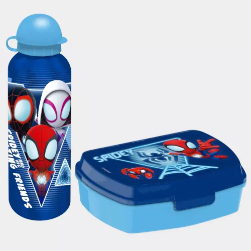 Pókember Blue Web szendvicsdoboz + alumínium kulacs szett