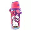 Hello Kitty Friends alumínium szívószálas kulacs akasztóval 600 ml