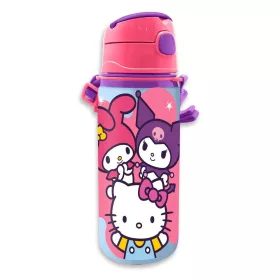   Hello Kitty Friends alumínium szívószálas kulacs akasztóval 600 ml