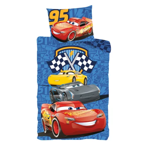 Disney Verdák Track Stars gyerek, ovis ágyneműhuzat 100×135 cm, 40×60 cm