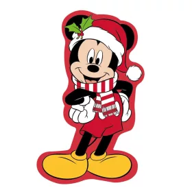   Disney Mickey Jolly karácsonyi 3D formapárna, díszpárna 35 cm Velúr