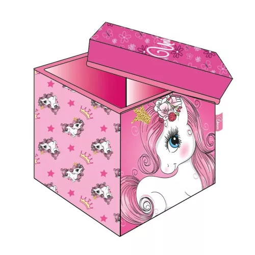 Unikornis Princess játéktároló 30×30×30 cm
