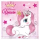 Unikornis Princess kéztörlő, arctörlő, törölköző 30x30cm