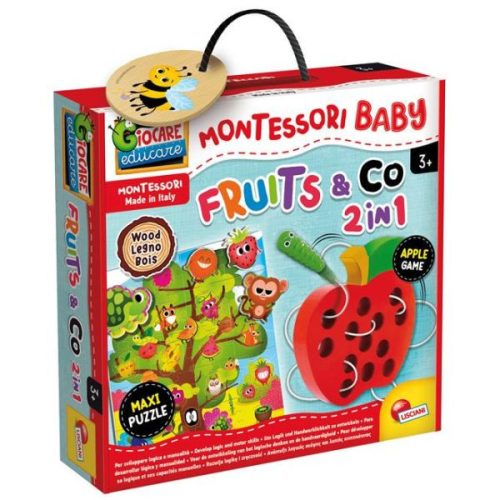 Montessori baby 2az1-ben kézségfejlesztő játék - gyümölcsök