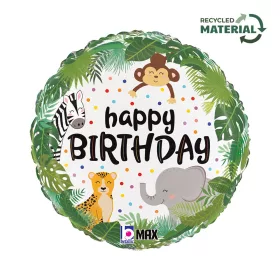 Happy Birthday Jungle Dots fólia lufi 46 cm