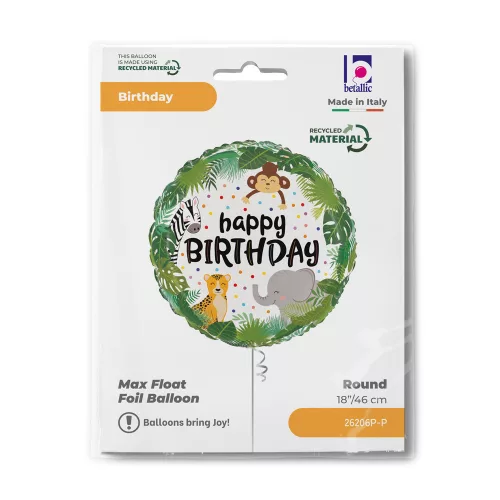 Happy Birthday Jungle Dots fólia lufi 46 cm