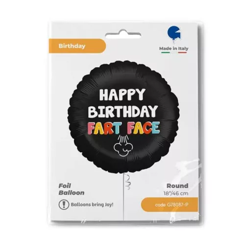 Happy Birthday Fart Face fólia lufi 46 cm