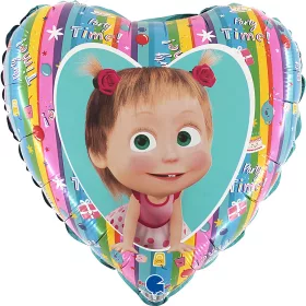 Mása és a medve Rainbow fólia lufi 46 cm