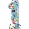 Peppa malac Blue 1-es szám fólia lufi 66 cm
