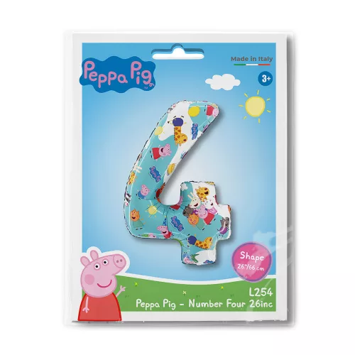 Peppa malac Blue 4-es szám fólia lufi 66 cm