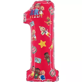 CoComelon Red 1-es szám fólia lufi 66 cm