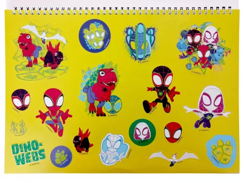 Pókember Spidey Dino-Webs A/4 spirál vázlatfüzet 40 lapos matricával