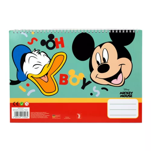 Disney Mickey Oh Boy A/4 spirál vázlatfüzet 40 lapos matricával