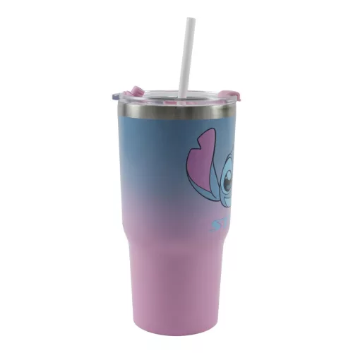 Disney Lilo és Stitch, A csillagkutya Alien 626 rozsdamentes acél thermo szívószálas kulacs 520 ml