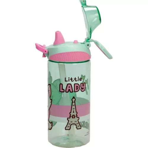 Disney Marie Little Lady műanyag szívószálas kulacs akasztóval 450 ml