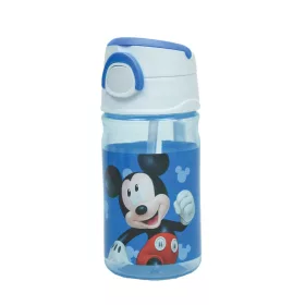   Disney Mickey Blue műanyag szívószálas kulacs akasztóval 350 ml
