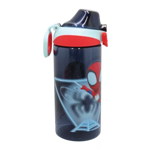 Pókember Spidey Web műanyag szívószálas kulacs akasztóval 450 ml