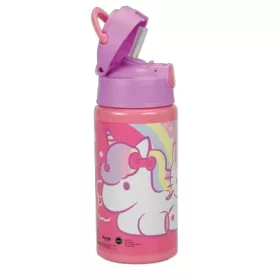   Hello Kitty Unicorn alumínium szívószálas kulacs akasztóval 500 ml