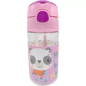   Fisher-Price Animals Panda műanyag szívószálas kulacs akasztóval 350 ml