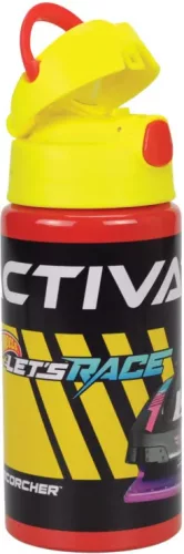 Hot Wheels Race alumínium szívószálas kulacs akasztóval 500 ml