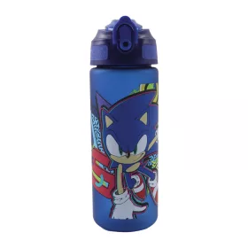   Sonic a sündisznó Fast Lane műanyag matt szívószálas kulacs 600 ml