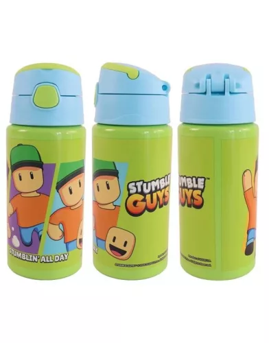 Stumble Guys All Day alumínium szívószálas kulacs akasztóval 500 ml