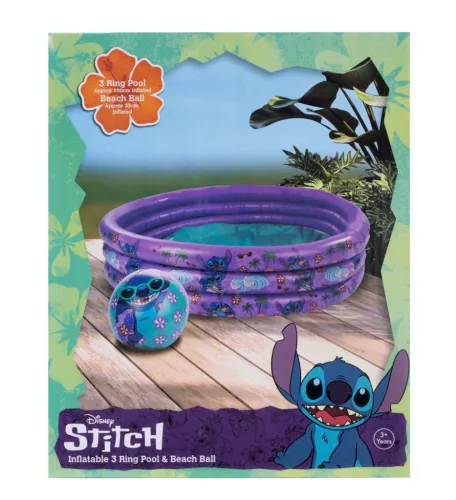 Disney Lilo és Stitch, A csillagkutya Hawaiian 3 gyűrűs gyerek medence és strandlabda szett