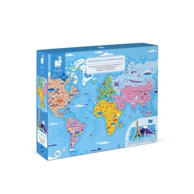Janod 02677 Oktató Puzzle és 3D kiegészítők 350 darabos A világ látványosságai