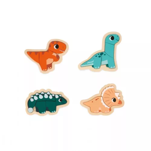 Janod 05824 DINO - 4 DINÓS, EGYRE NEHEZEBB PUZZLE