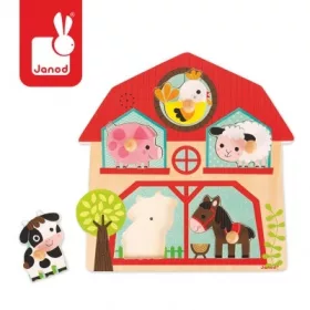 Janod 07079 Zenés puzzle - én kicsi farmon élő barátaim