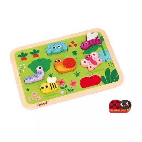 Janod J07120 A kert formapuzzle készségfejleszető játék +18 hónapos kortól