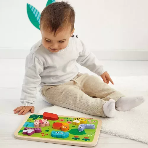 Janod J07120 A kert formapuzzle készségfejleszető játék +18 hónapos kortól