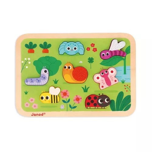 Janod J07120 A kert formapuzzle készségfejleszető játék +18 hónapos kortól