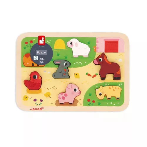 Janod J07121 A farmon formapuzzle készségfejleszető játék +18 hónapos kortól