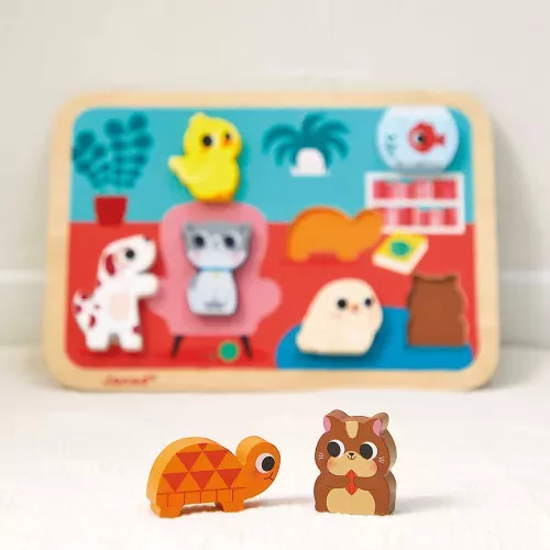 Janod J07122 Állatok formapuzzle készségfejleszető játék +18 hónapos kortól